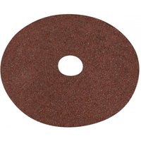 Brown Sealey fibre-backed disc, 125mm diameter, 24 grit, circular with central hole, pack of 25.