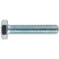 Zinc-plated steel setscrew with hexagonal head and threaded shaft, Sealey Din 933 HT model.