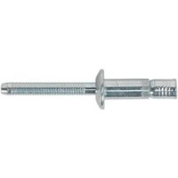 Sealey zinc plated steel structural rivet, silver finish, cylindrical body with a long mandrel and flared head.