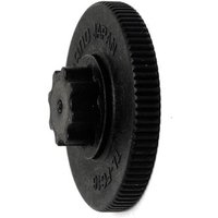Black Shimano HollowTech II crank installation tool with ridged edges and central star-shaped socket.