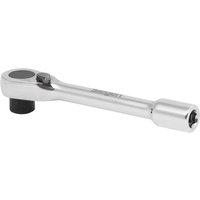 Silver Siegen 1/4" drive dual sided micro bit ratchet with a compact handle and reversible head.