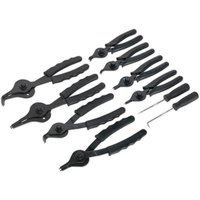 Black Siegen 10 Piece Circlip Plier and Pick Set with ergonomic handles and various plier sizes, including picks.