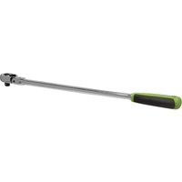 Siegen S01208 ratchet with long silver handle, flexible head, and green-black grip.