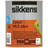 Sikkens Cetol HLS Plus woodstain in a gray can with orange label, 1L size, featuring a blue DEC 2010 mark.
