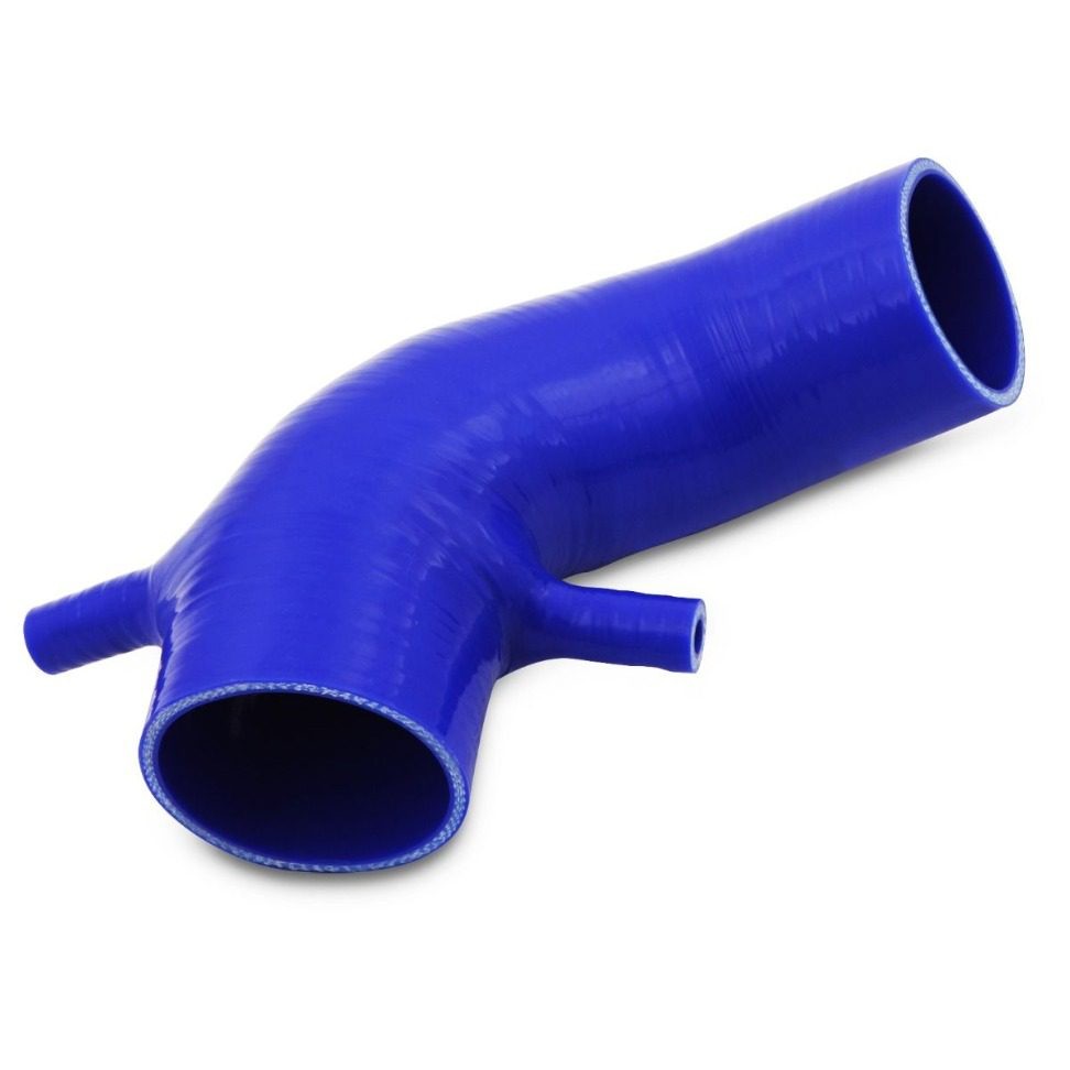 Blue silicone induction pipe designed for Honda Civic EP3 Type R (2000-2005), featuring a smooth finish and two side connectors for enhanced airflow.