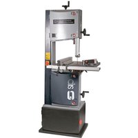 "SIP 14 Professional Wood Bandsaw with gray metal frame, adjustable table, and precision blade guides"