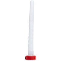 White Sirius pouring spout for Hippo Jerry Cans with ribbed nozzle and red screw cap.