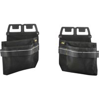 Black Snickers 9796 nail and screw pouches with dual compartments and sturdy belt loops.