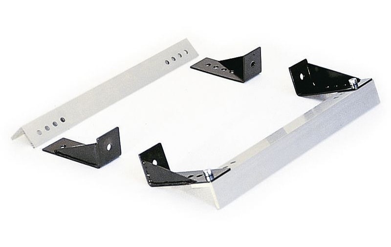 Sparco Universal Base Mounts in silver and black metal, featuring a rectangular frame with multiple mounting holes and angled brackets for secure installation.