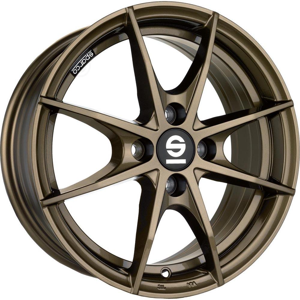Gloss bronze alloy wheel with a sleek, multi-spoke design, featuring a 16x6.5 inch size, ET37 offset, and a 4x100 PCD, ideal for enhancing vehicle aesthetics.