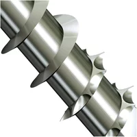 Close-up of silver Spax S-Steel Sealing Screw, 4.5 x 55mm, showing sharp threads and pointed tip.