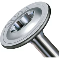 SPAX Wirox construction screw, 6x220mm, silver, with star-shaped drive and flat head, pack of 50.