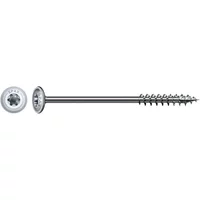 Spax Wirox construction screw, 6x300mm, silver, with flat head and sharp threading, pack of 50.