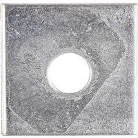 Square zinc-plated washer by Timco, featuring a central hole and textured metallic finish.