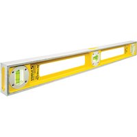 Yellow Stabila 83S level with double plumb, three vials, and 60cm length, featuring a sturdy rectangular frame.