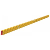Yellow Stabila magnetic spirit level with two vials, red end caps, and 200cm length.