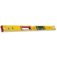 Yellow Stabila digital spirit level 81cm with red end caps, LCD screen, and central handle.