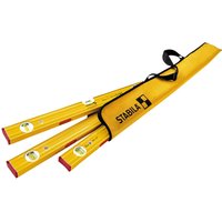 Yellow Stabila 4 Piece 80 ASM Level Set with black carrying case and red end caps.