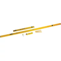 Yellow Stabila 70-2 spirit levels set, featuring three different lengths with bubble vials for precise leveling.