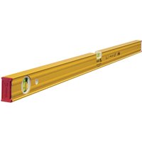 Yellow Stabila 80 AS spirit level with two vials and red end caps.