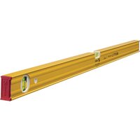 Yellow Stabila 80 ASM magnetic spirit level with two vials and red end caps.