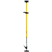 Yellow Stabila LT30 telescopic laser level pole with adjustable sections and black clamps.