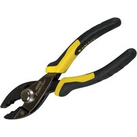 Stanley Fatmax slip joint pliers, 200mm, black and yellow handles, chrome finish, adjustable jaw.
