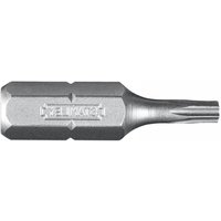 Stanley Torx insert bit Tx30, silver, 25mm length, hexagonal base, grooved tip, box of 25.
