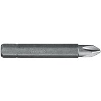 Stanley Phillips bit Ph2 x 50mm, silver metal finish, hexagonal base, pointed tip, box of 10.