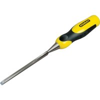 Stanley Dynagrip Bevel Edge Chisel with yellow and black ergonomic handle and silver beveled steel blade.