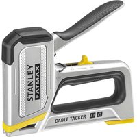Silver and black Stanley FatMax 2 In 1 Cable Tacker with ergonomic handle and yellow accent.