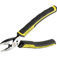 Stanley Fatmax 5-In-1 Diagonal Pliers with black ergonomic grips and yellow accents, featuring a multifunctional jaw.
