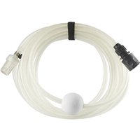 Clear coiled inlet hose with black adaptor and white float ball for Stanley FATMAX V20 18V pressure cleaner.