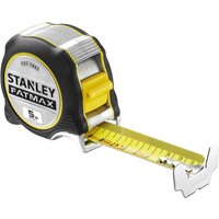 Stanley FatMax XTREME tape measure, black and yellow casing, metric scale, robust design.