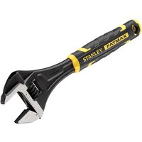 Black and silver Stanley Fatmax adjustable wrench with yellow accents and ergonomic handle, 300mm length.