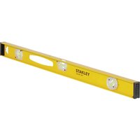 Yellow Stanley Pro I Beam spirit level with rotating vial, ergonomic handle, and black end caps.