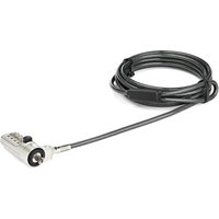 Black StarTech.com 6.5ft laptop cable lock with silver 4-digit combination lock head and coiled cable.