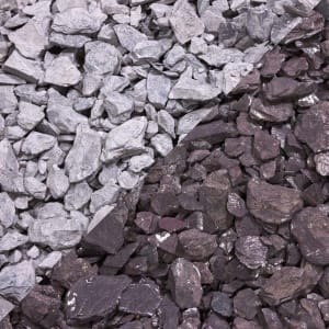 Plum slate chippings in a major bag, featuring a mix of deep plum and grey stones, ideal for landscaping and decorative use.