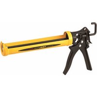 Yellow Tajima Convoy Caulk Gun with black handle and trigger, featuring a long cylindrical barrel.