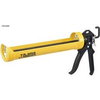 Yellow Tajima Convoy Extra Long Barrel Caulk Gun with black handle and trigger, featuring a sturdy metal frame.