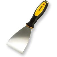 Black and yellow Tajima universal scraper with 75mm stainless steel blade and ergonomic handle.