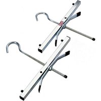 Silver TB Davies ladder clamps with U-shaped hooks and rubber grips.