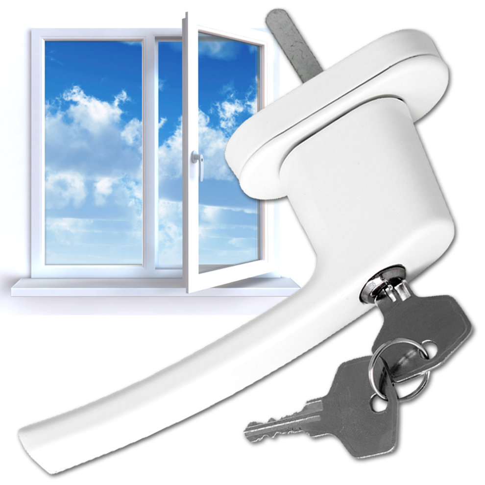 tectake White uPVC Window Handles 2 Pack - image 2
