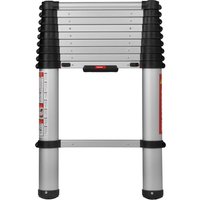 Telesteps Eco Line telescopic ladder, silver with black accents, compact design, height markings on side.