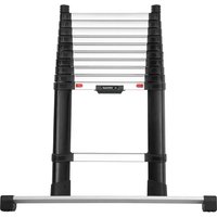Telesteps telescopic ladder with black stabiliser bar, silver rungs, and black side rails.