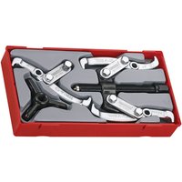 Red Teng TT804 2 in 1 puller set with silver arms and black center, neatly arranged in a molded case.