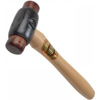Wooden-handled hammer with dark dual hide faces and Thor logo on the handle.