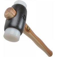 Black and white Thor hammer with wood handle, dual plastic heads, size 4, 50mm, 2000g.