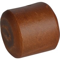 Brown cylindrical hide replacement face for Thor hammer, 25mm size, smooth texture.