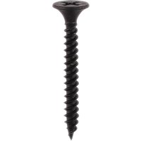 Black TIMCO drywall screw, fine thread, bugle head, 4.2 x 75mm, single screw, phillips drive.
